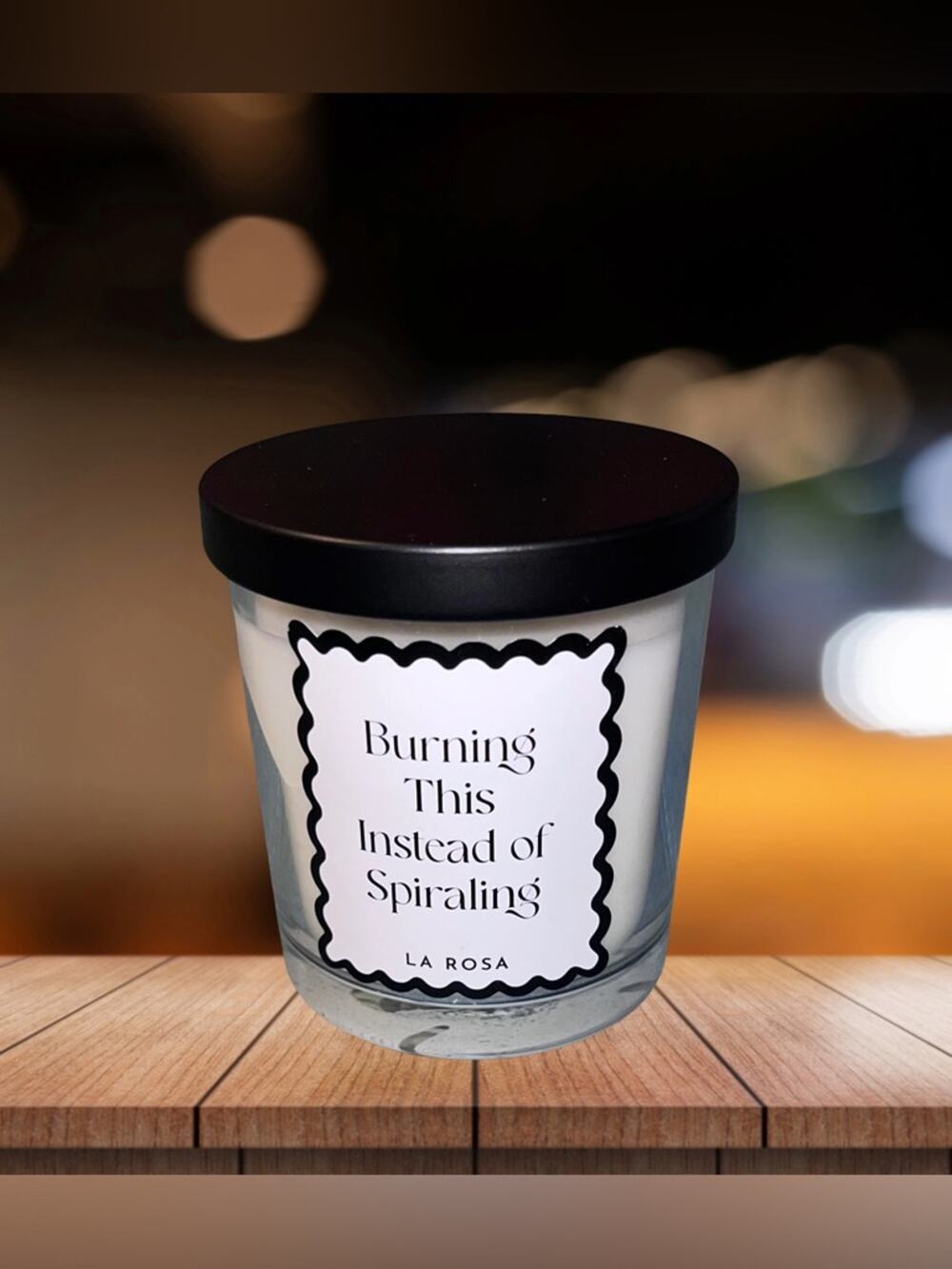 NEW! La Rosa "Burning this instead of Spiraling” Mahogany Teakwood Candle 4.5oz